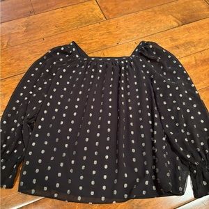 Talbots black dot blouse